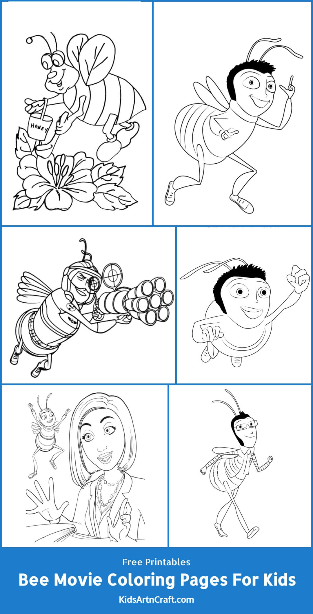 Bee Movie Coloring Pages For Kids – Free Printables