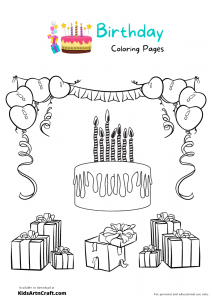 Birthday Coloring Pages For Kids – Free Printables - Kids Art &amp; Craft
