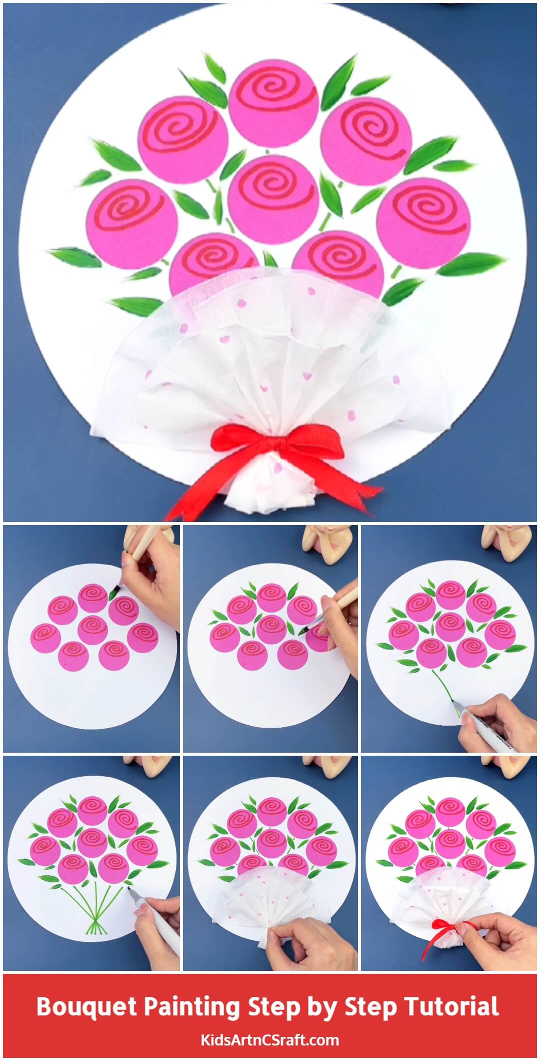 Bouquet Painting Step by Step Tutorial For Kids