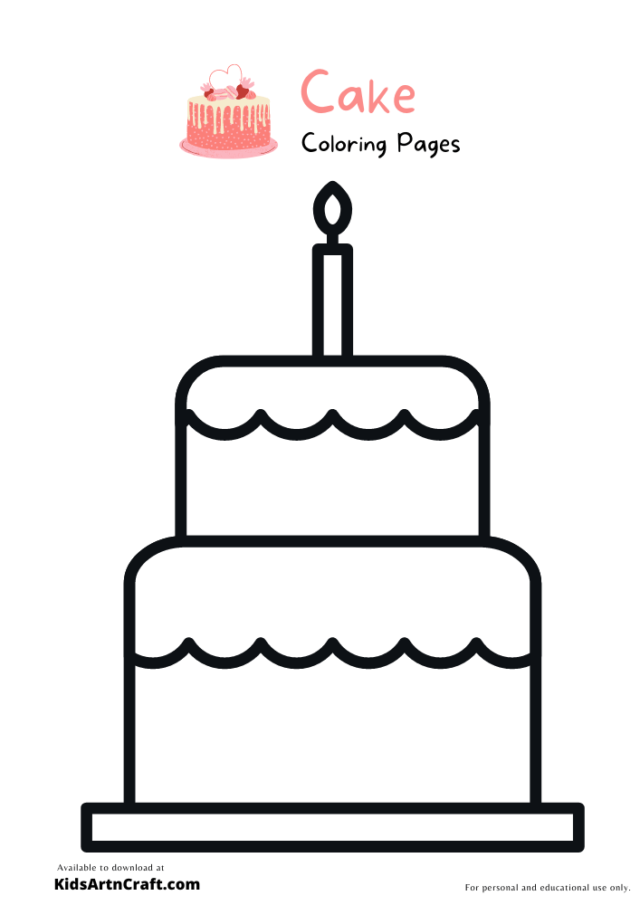 Cake Coloring Pages For Kids – Free Printables