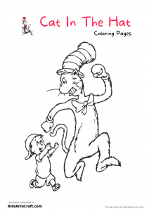 Cat in the Hat Coloring Pages For Kids – Free Printables - Kids Art &amp; Craft