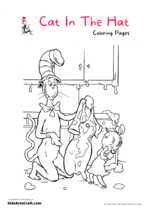 Cat in the Hat Coloring Pages For Kids – Free Printables - Kids Art &amp; Craft