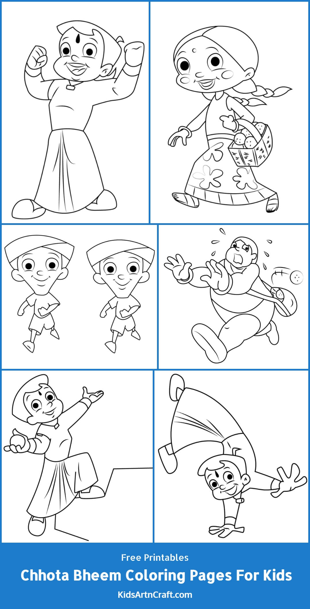 Chhota Bheem Coloring Pages For Kids – Free Printables - Kids Art & Craft