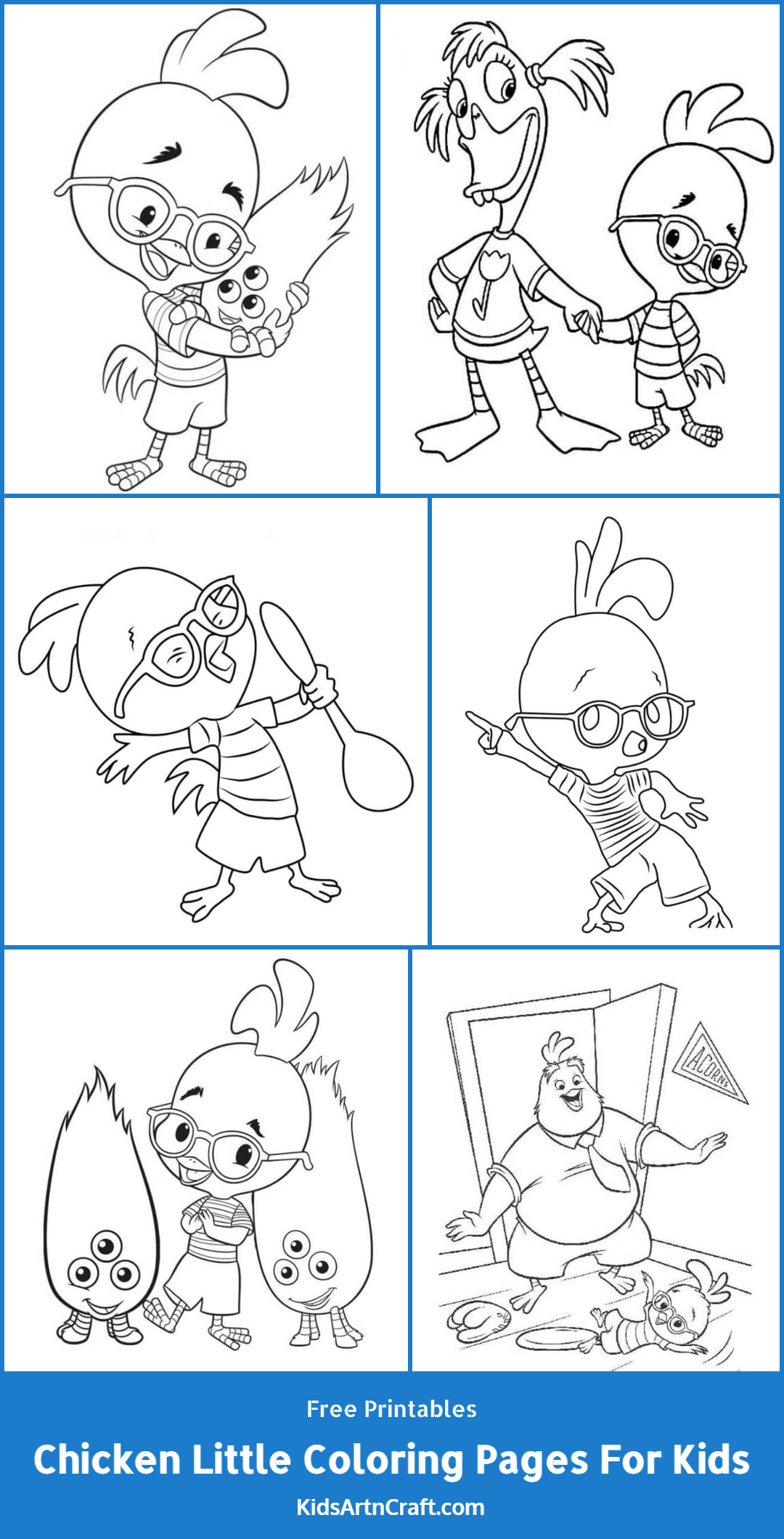 Chicken Little Coloring Pages For Kids – Free Printables