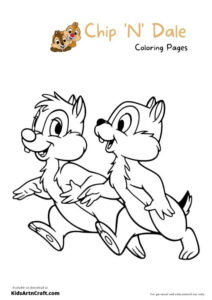 Chip &amp; Dale Coloring Pages For Kids – Free Printables - Kids Art &amp; Craft