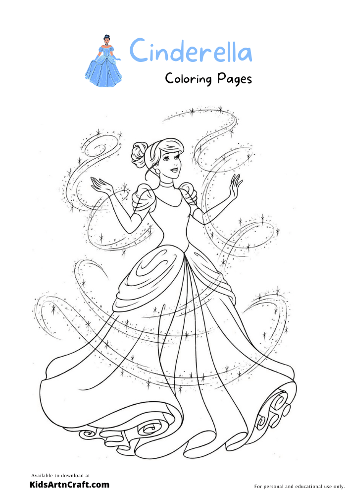 Cinderella Coloring Pages For Kids