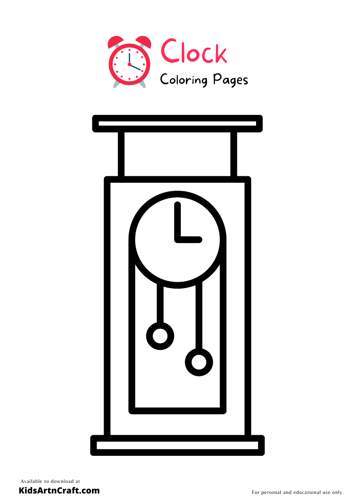 Clock Coloring Pages For Kids – Free Printables