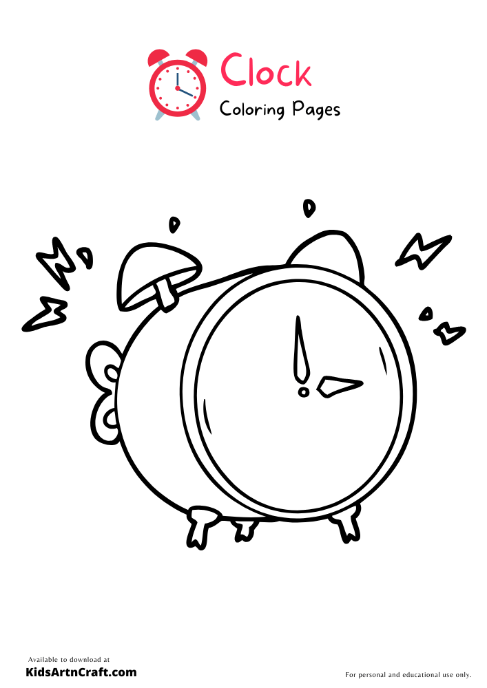 Clock Coloring Pages For Kids – Free Printables