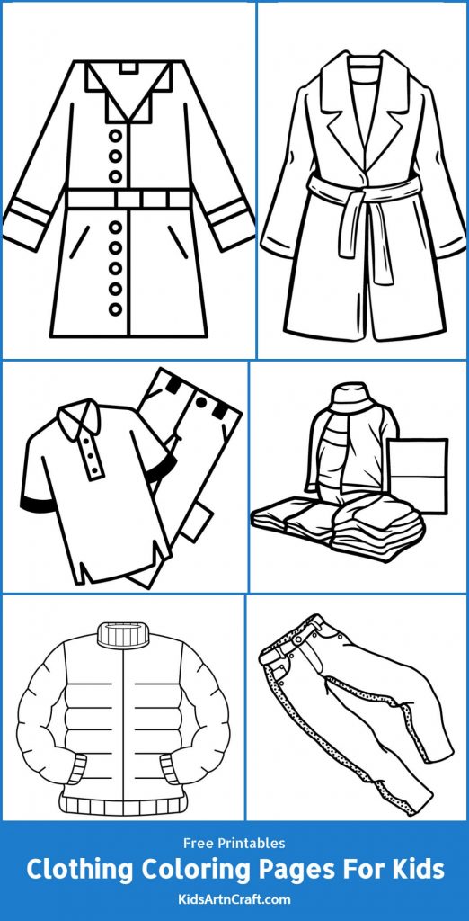 Clothing Coloring Pages For Kids Free Printables Kids Art & Craft