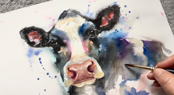 Cow Paintings For Kids Cow Painting With Watercolor