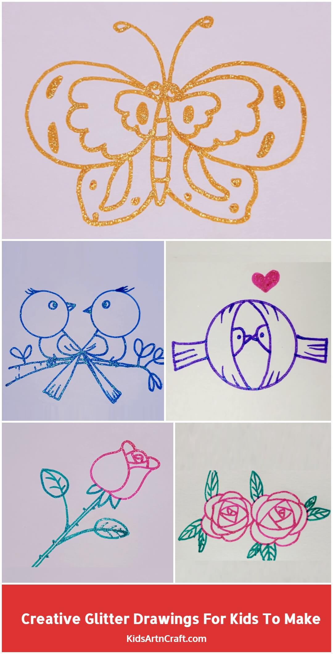 Creative Glitter Drawings For Kids To Make