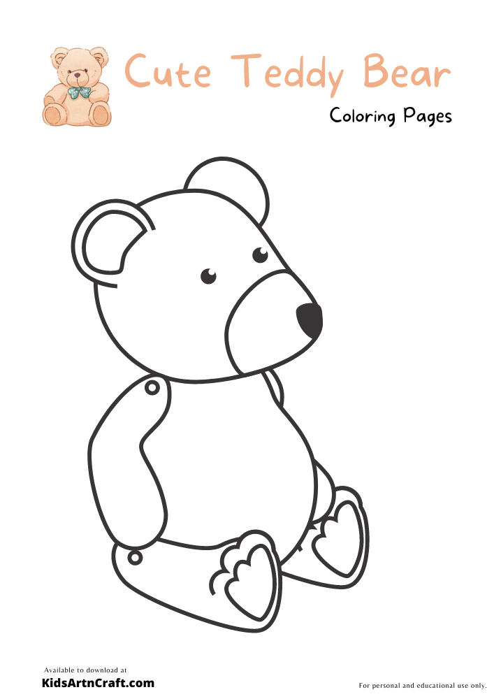 Cute Teddy Bear Coloring Pages For Kids – Free Printables