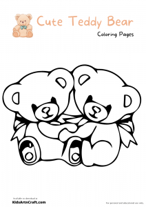 Cute Teddy Bear Coloring Pages For Kids – Free Printables - Kids Art ...