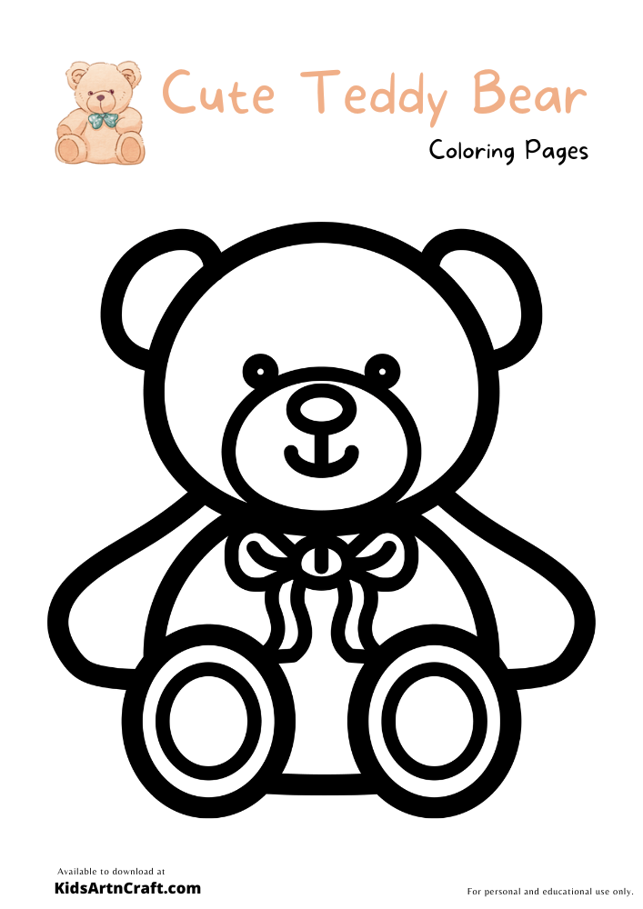 Cute Teddy Bear Coloring Pages For Kids Free Printables Kids Art 