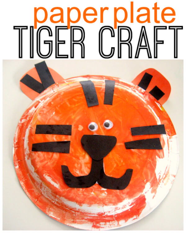 Cute Tiger Paper Plate Craft For Kids