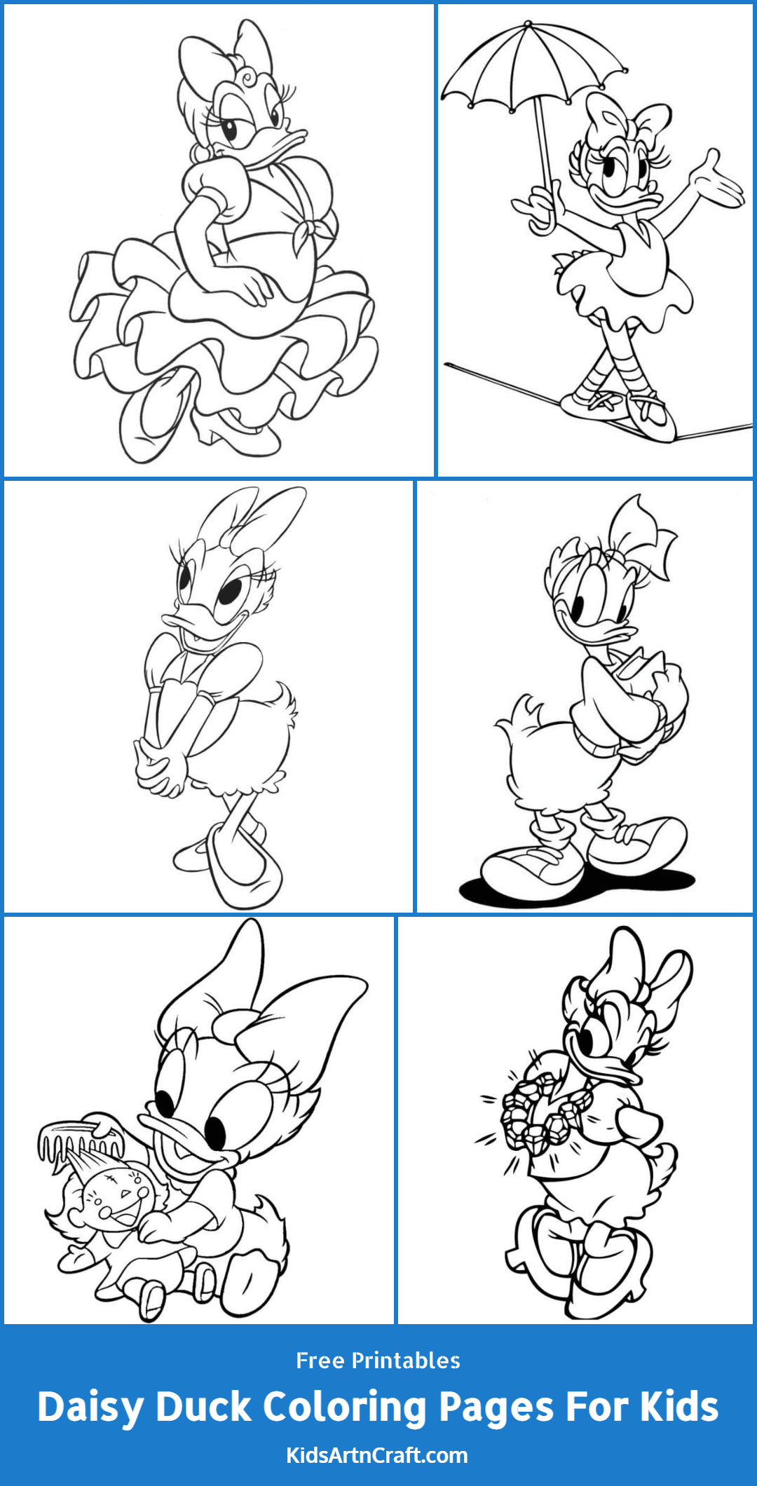 Daisy Duck Coloring Pages For Kids – Free Printables