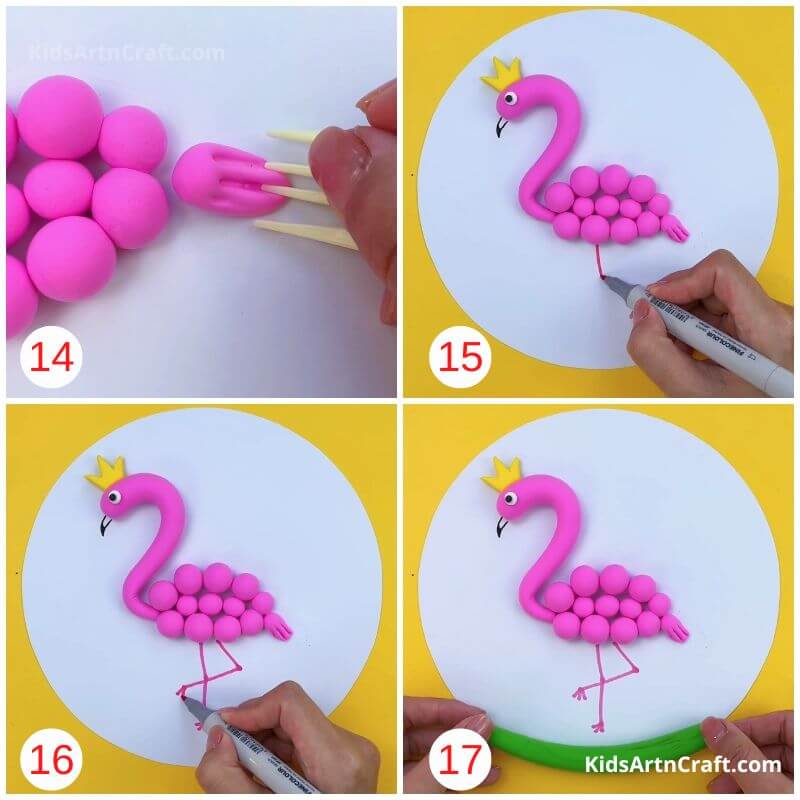 DIY Easy Play-Doh Flamingo Decorative Art and Craft for Kids - Step by Step Tutorial