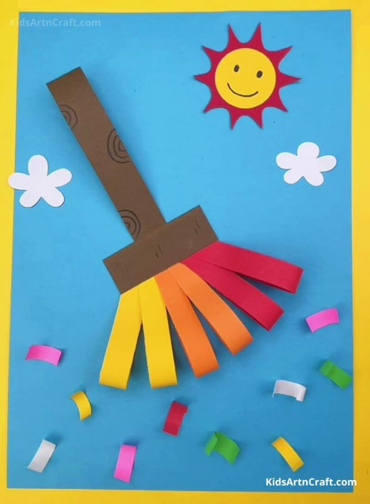 How to Make A Paper Broom Step by Step Tutorial Kids Art & Craft