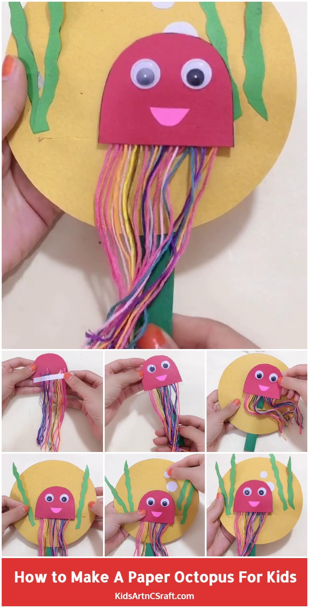 How to Make Paper Octopus For Kids-Step by Step Tutorial