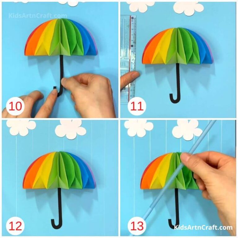How to Make Paper Umbrella Craft for Kids Step by Step Tutorial