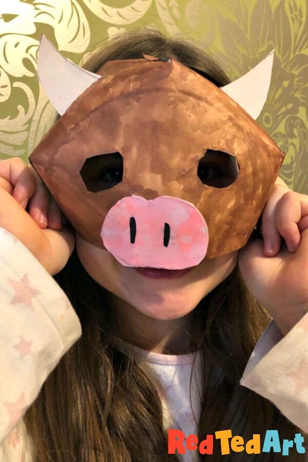 DIY Ox Mask Craft For Kids With Paper Plate