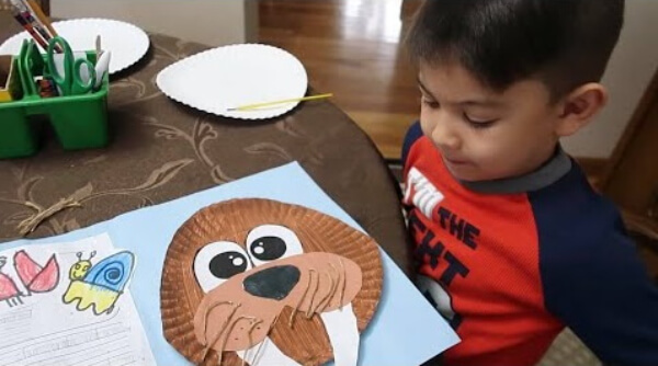 Walrus Paper Plate Crafts for Kids DIY Paper Plate Walrus Craft Activity