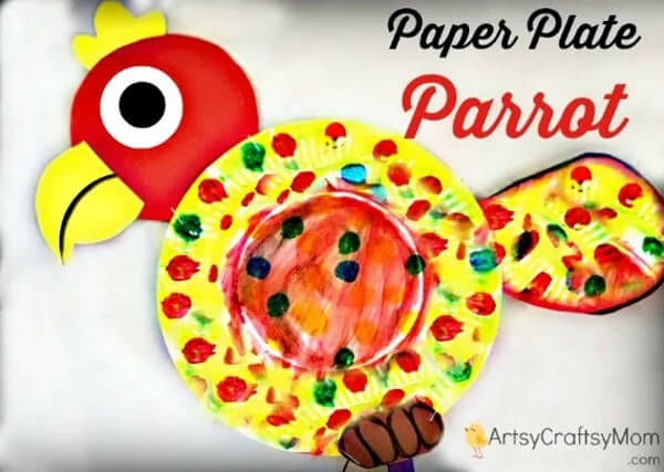 Parrot Paper Plate Crafts for Kids DIY Parrot Paper Plate Craft