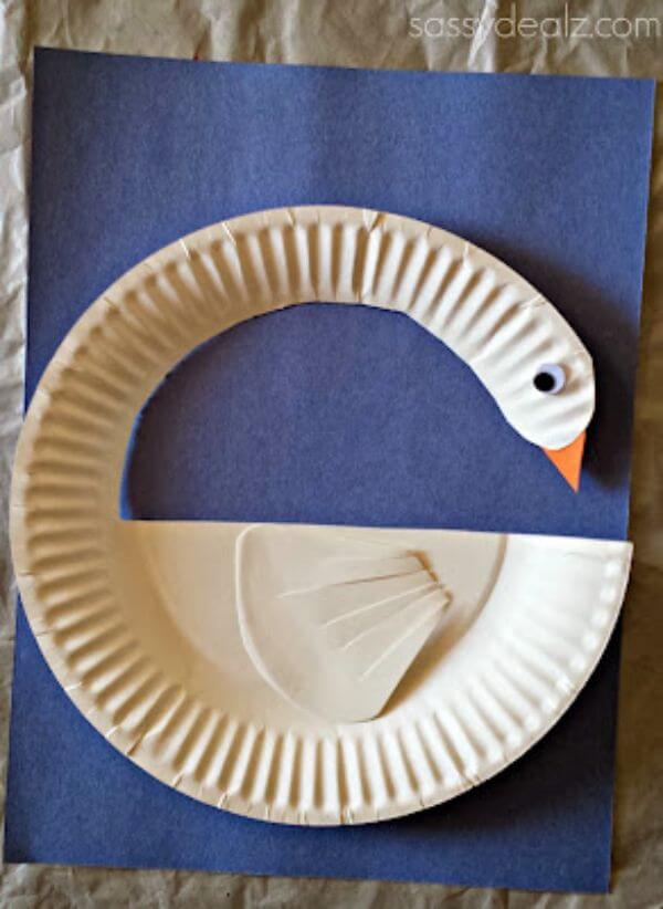 DIY Swan Paper Plate Craft For Kids