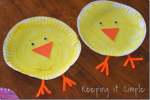 Easter Chicken Craft With Paper Plate