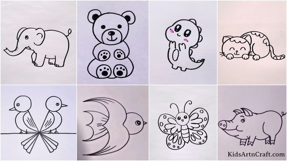 Easy Animal Drawing Ideas for Kids - Kids Art & Craft