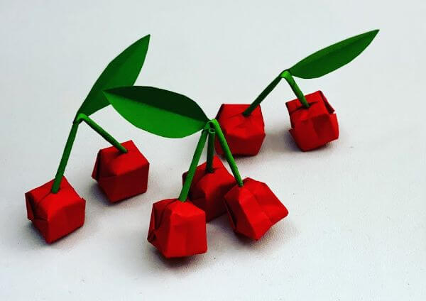 Easy Origami Cherry For Kidd