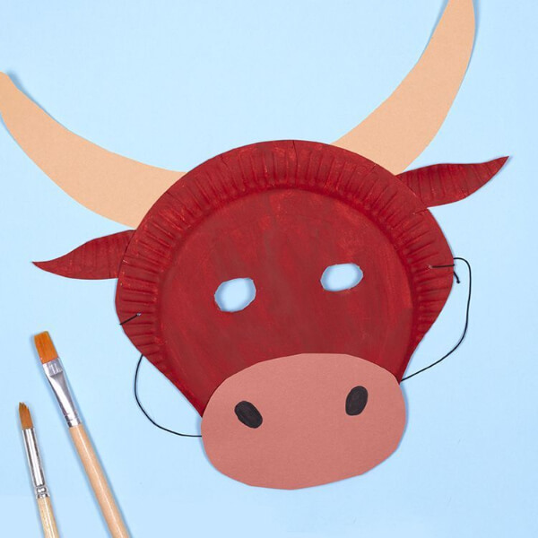 Easy Ox Mask Craft With Paper Plate For Kids