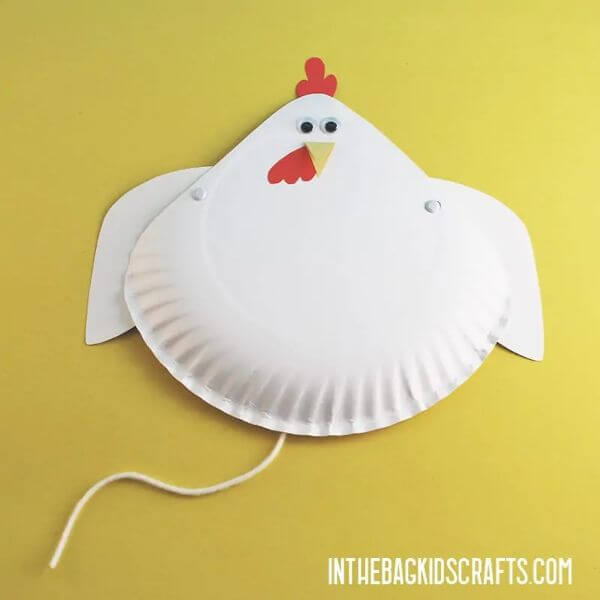 Chicken Flapping Wings Craft With Paper Plate