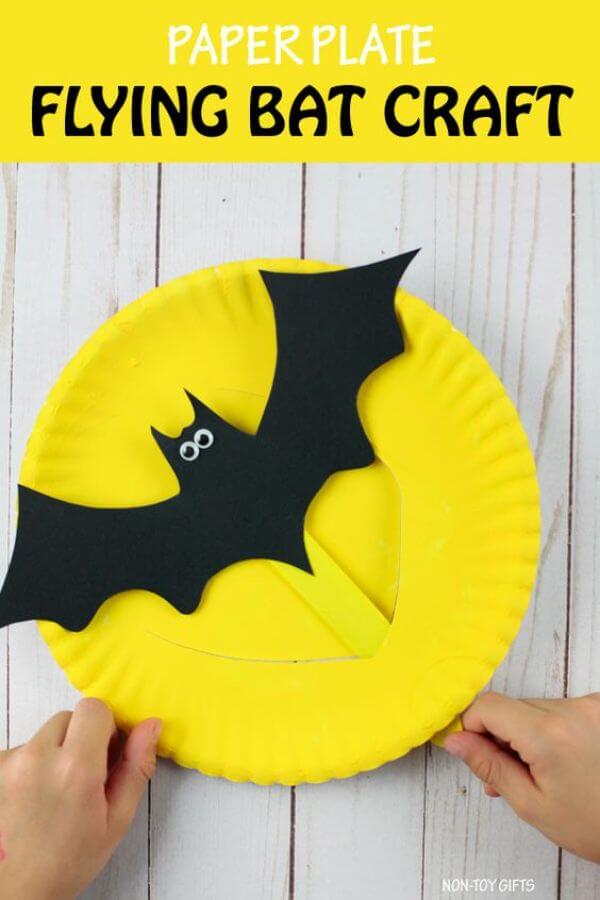 Easy Paper Plate Flying Bat Craft For Kids