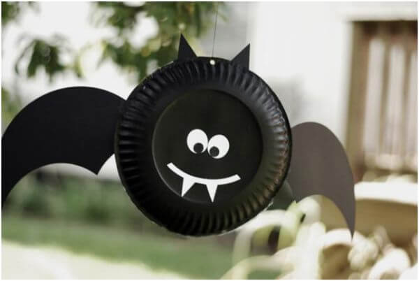 Easy Paper Plate Halloween Bat Craft For Kids