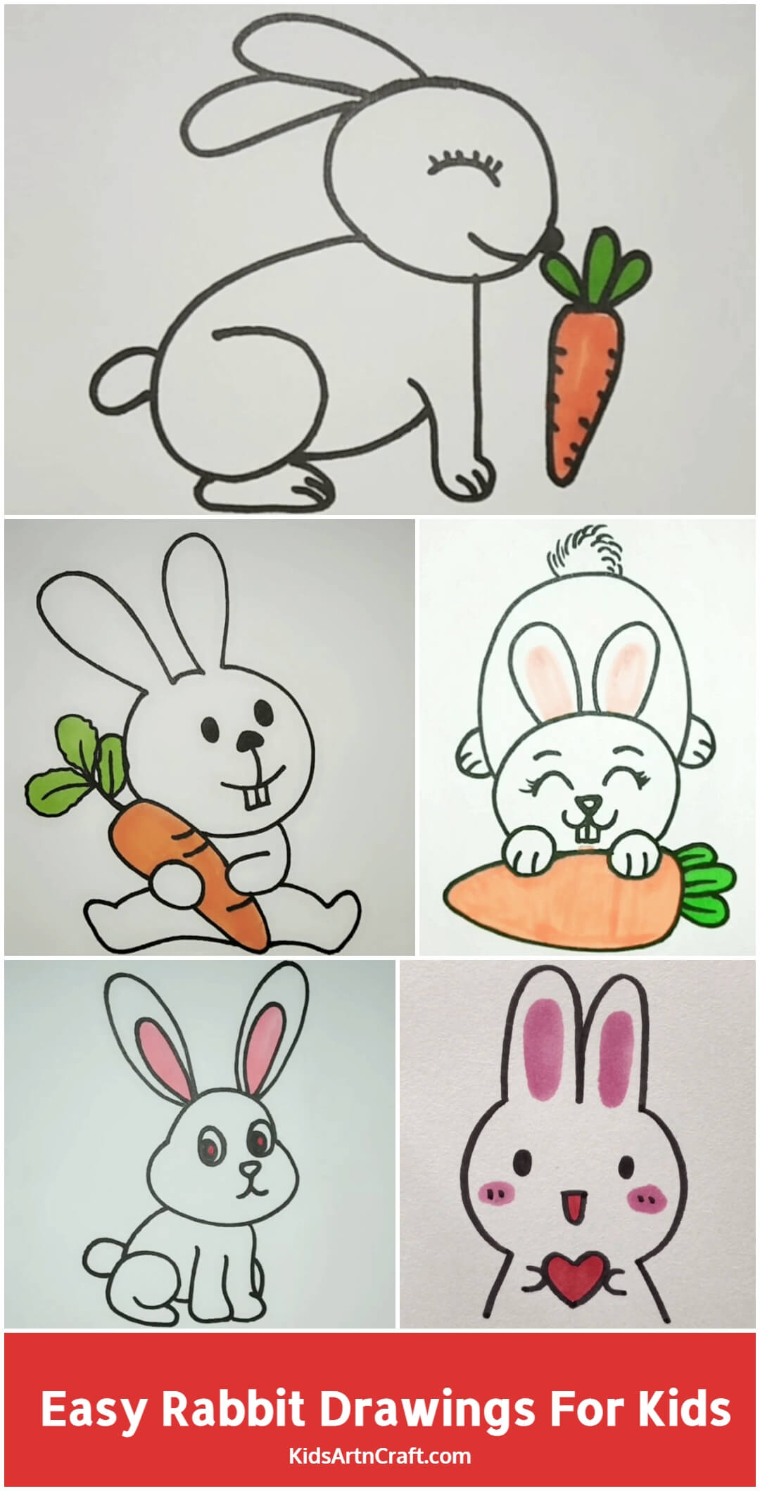 Easy Rabbit Drawings For Kids