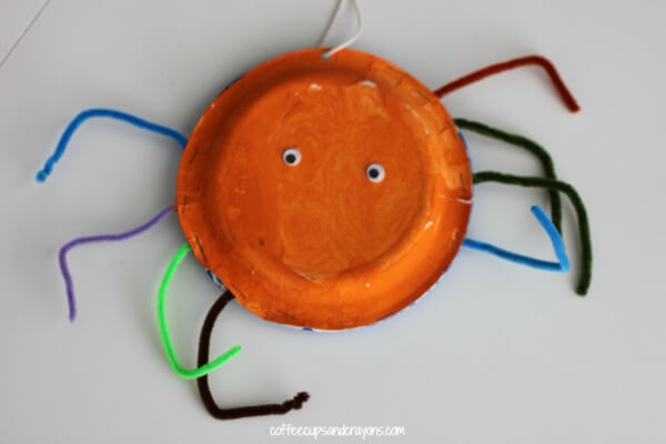 Easy Spider Paper Plate Craft Using Pipe Cleaners For Kids