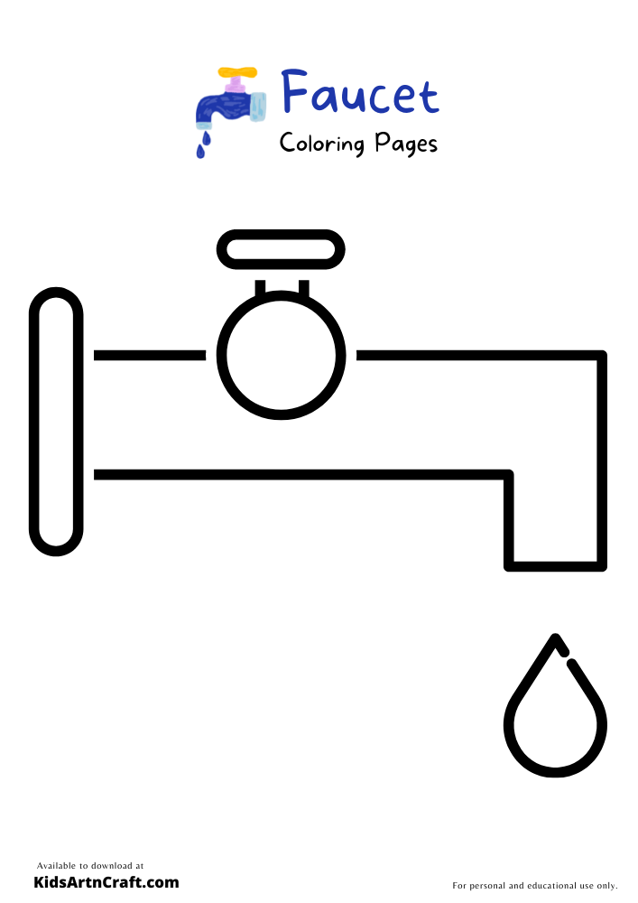 Faucet Coloring Pages For Kids – Free Printables