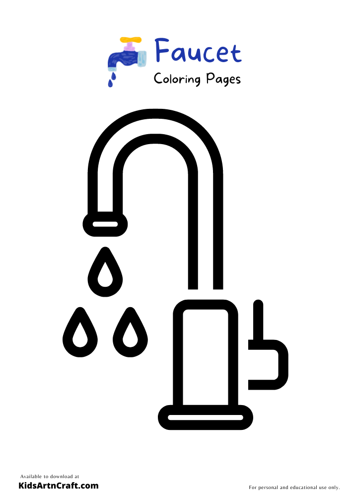 Faucet Coloring Pages For Kids – Free Printables