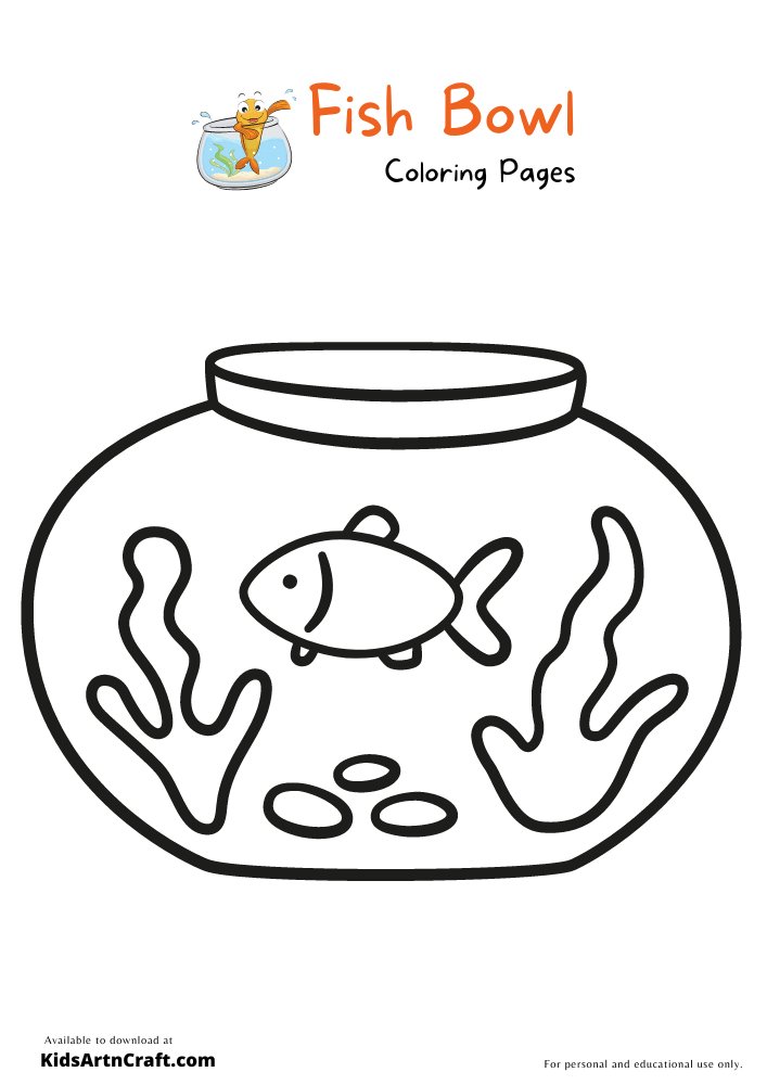 Fish Bowl Coloring Pages For Kids – Free Printables