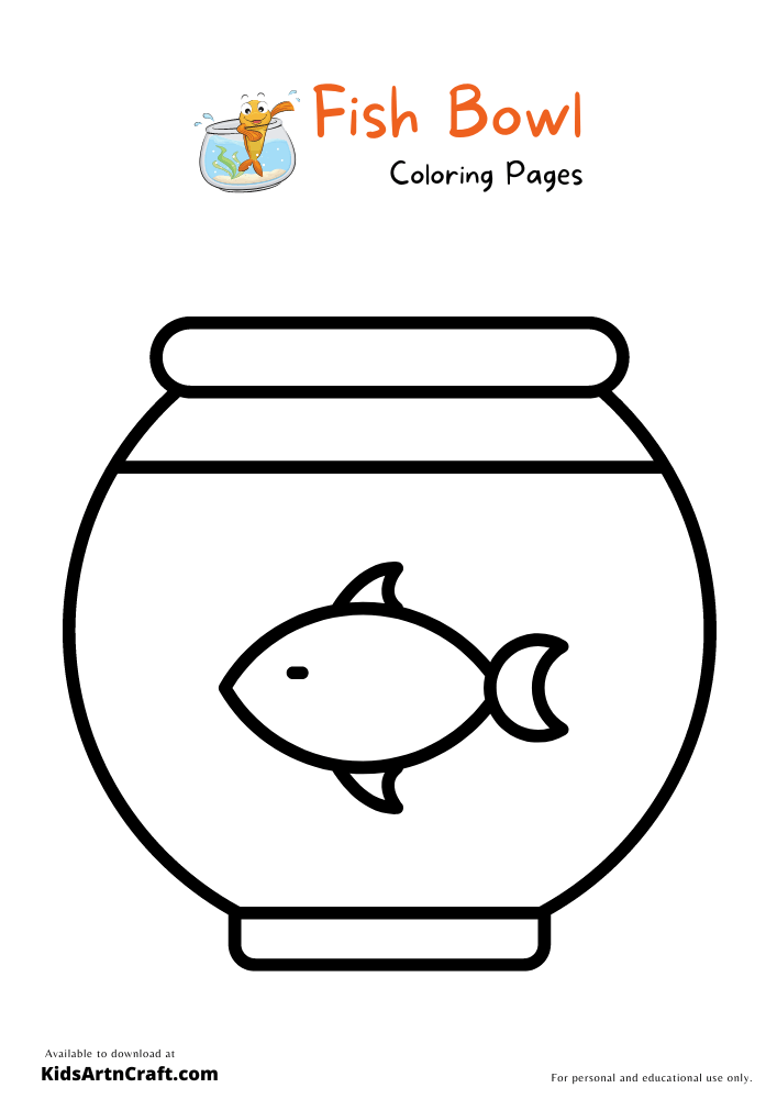 Fish Bowl Coloring Pages For Kids – Free Printables