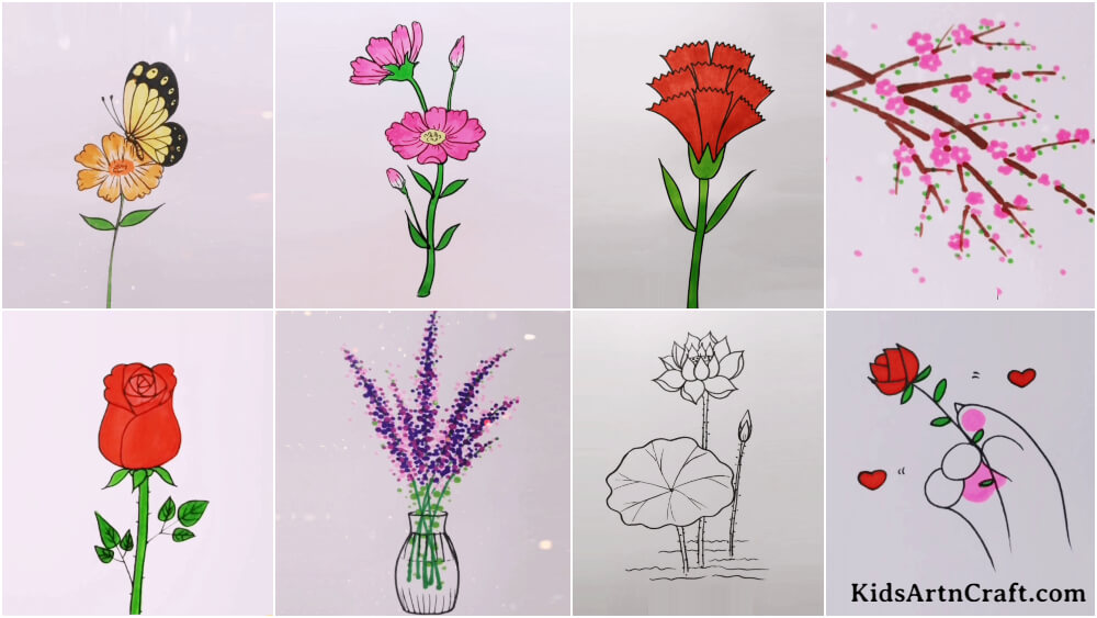 Collection of Amazing Flower Drawing Images in Full 4K Resolution - Over  999+ Flower Drawing Images