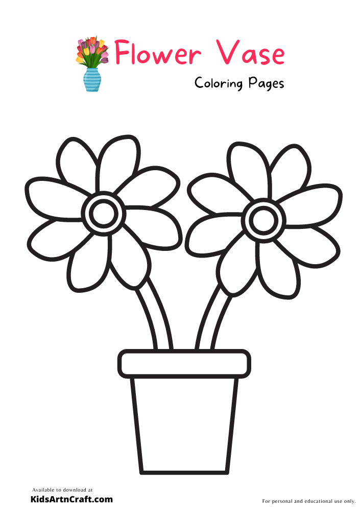 Flower Vase Isolated Coloring Page for Kids 11770380 Vector Art at Vecteezy