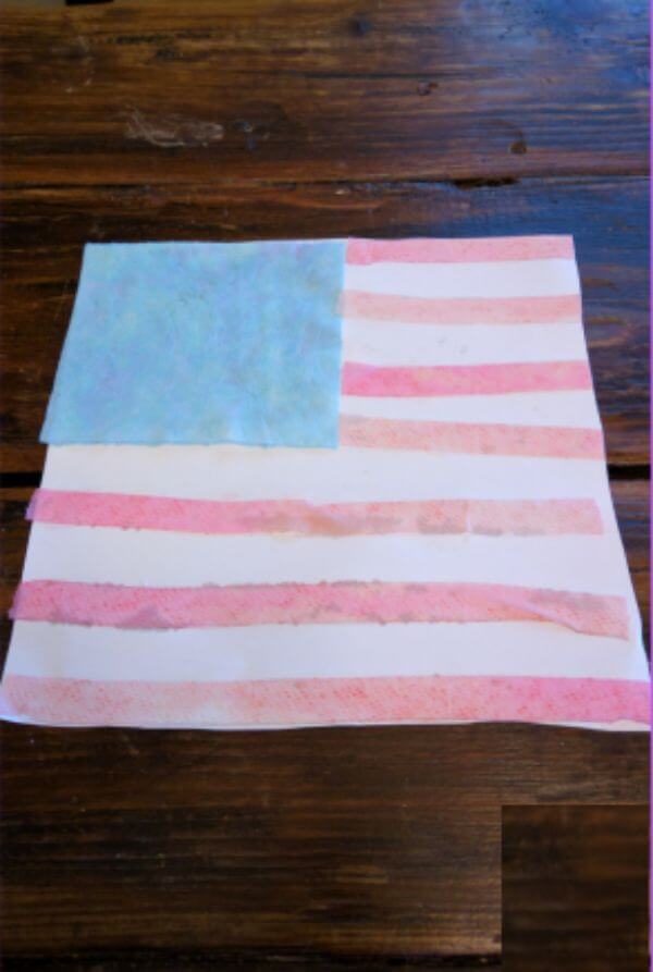 American Flag Craft Using Water Science Experiments