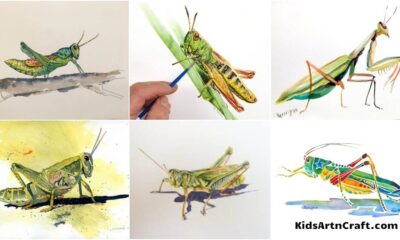 Grasshopper Paintings For Kids