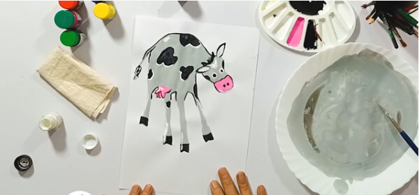 Easy Handprint Cow Painting
