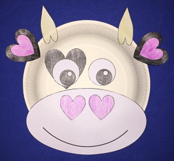 Heart Cow Paper Plate Craft For Kids