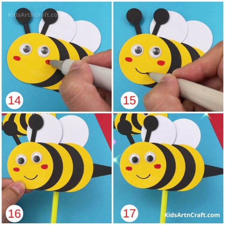 DIY Paper Honey Bee Craft for Kids – Step by Step Tutorial - Kids Art ...