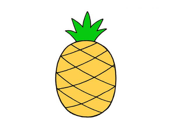 How To Draw Pineapple sketch For Kids