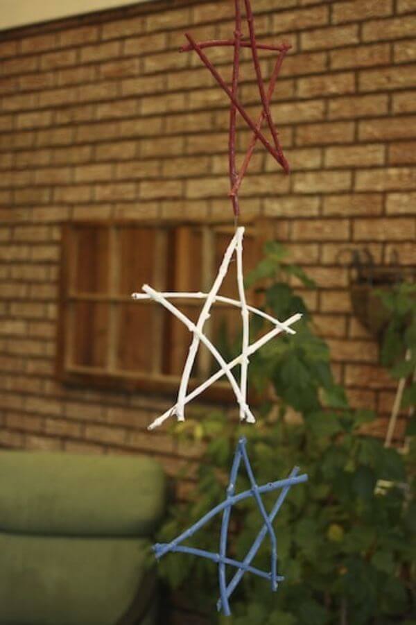 How To Make  4Th Of July Twig Ornament For Kids